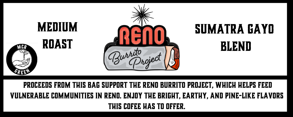 Label for the Reno Burrito Project Blend